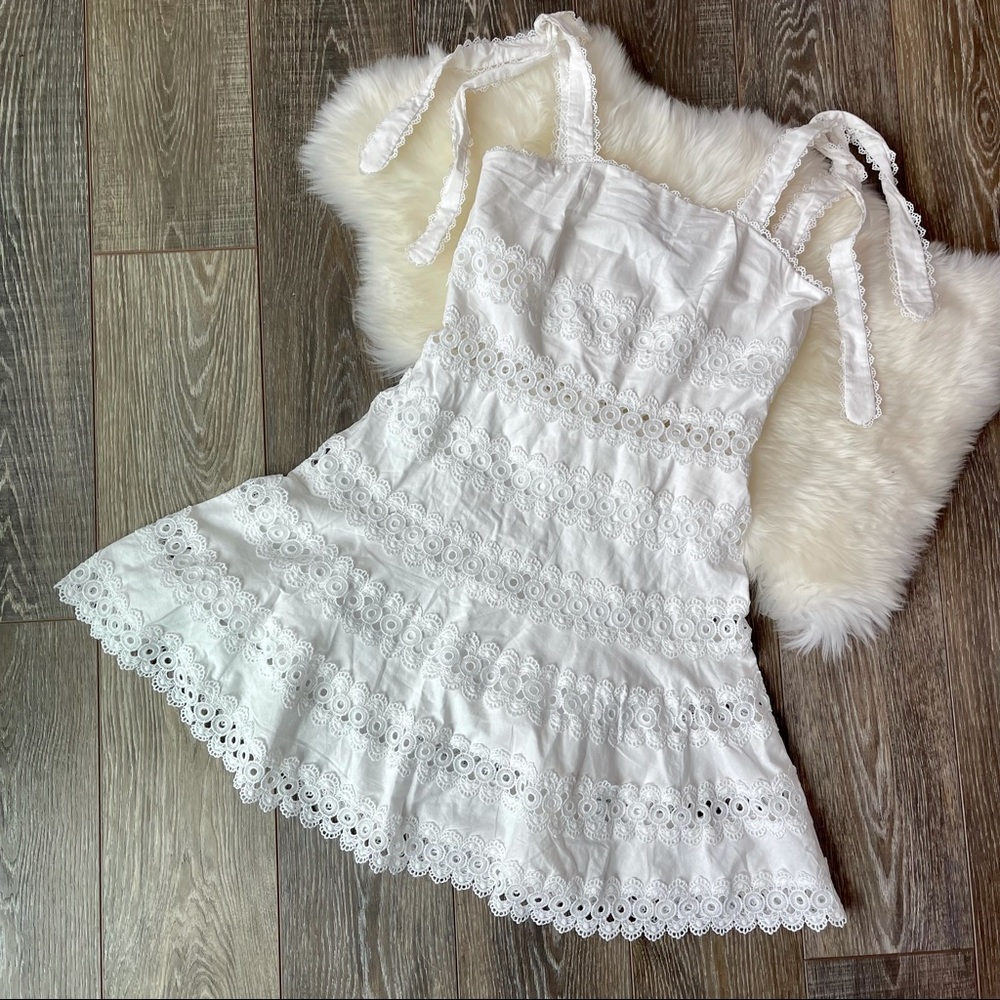 Dolly Crochet Lace Trim Dress w/ Tie Straps